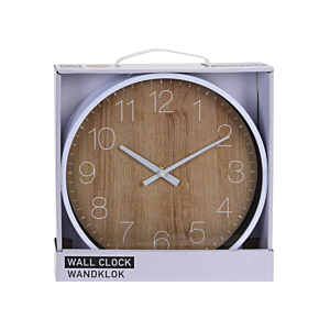 Horloge Murale En Bambou - Marron / Blanc
