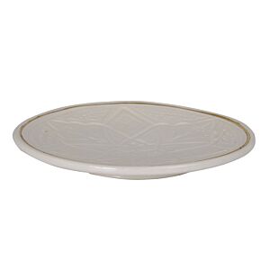 Assiette Artisanale Emprunte 20cm - Blanc Serviteurs