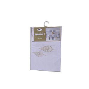 Nappe Artisanale Brodée Étoile 250x150cm - Blanc Nappe et serviettes