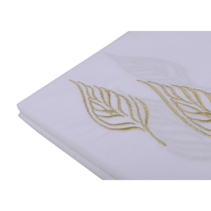 Nappe Rond Artisanale Brodée Étoile 200cm - Blanc