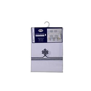 Nappe Artisanale Brodée Moucharabi 250x150cm - Blanc Nappe et serviettes