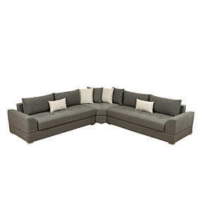 SALON NEW MOGADOR Avec FAUTEUIL DE COIN - Gris Foncé