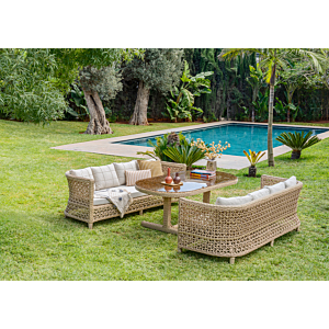 Set LAGODYA Avec Table Haute - Beige
