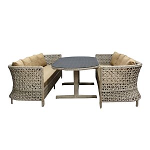 Set LAGODYA Avec Table Haute - Beige Salons bas avec Table Haute