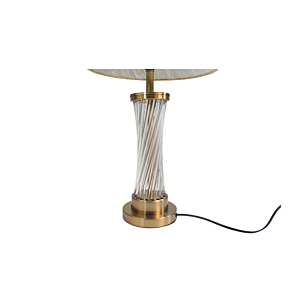 Lampe De Table En Verre 33x62cm - Blanc / Doré