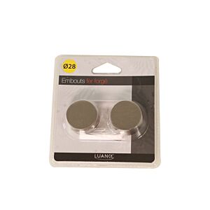 Embout Bouchon X2 - Argent Mat Tringles et accessoires rideaux
