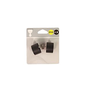 Embout Bouchon X2 - Noir Mat Tringles et accessoires rideaux