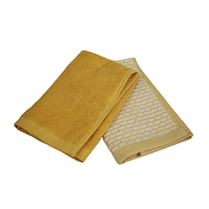 Packs De 2 Torchons 50X50cm - Jaune 