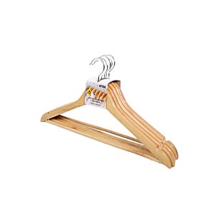 Set De 5 Cintres 44,5x1,2x23cm - Naturel Accessoires-rangements