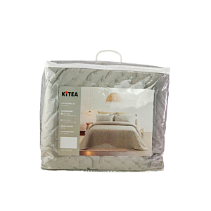 Couvre Lit THUNDER + 2 Taies D'Oreillers - Gris Clair