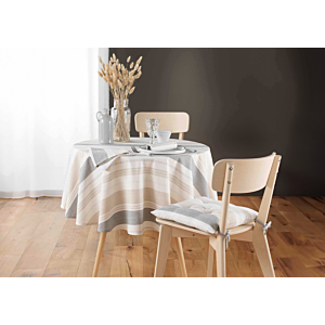 Nappe Rectangle 140x240cm - Beige / Blanc / Gris