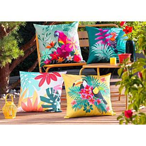 Coussin Imprimé Feuilles 50x50cm - Multicouleur