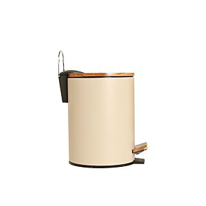 Poubelle Avec Frein De Chute 2,5l - Beige Poubelles de salle de bain
