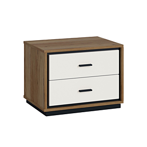 Table De Chevet BROLO - Blanc / Noyer