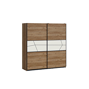 Armoire BROLO - Blanc / Noyer