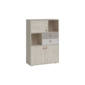 Commode DENIM 3 Portes + 2 Tiroirs + 2 Niches - Chêne Blanchi Commodes
