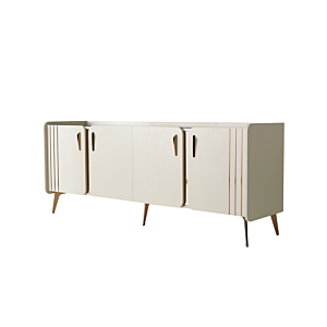 Buffet FORESTA 4 Portes - Blanc / Rose Gold