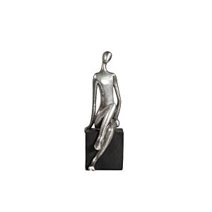 Décoration Abstraite Humain 38cm - Argent Bibelots