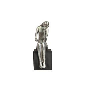 Décoration Abstraite Humain 31cm - Argent Bibelots