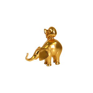 Décoration Éléphants 18,8cm - Doré