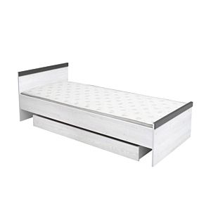 Lit PORTO Sans Sommier 90x200cm + Tiroir - Blanc