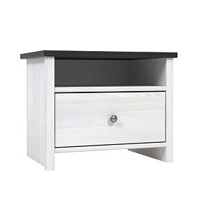Table De Chevet PORTO - Blanc / Noyer Chevet enfant