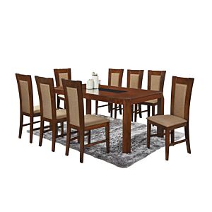 Set Table À Manger JOCELINE Avec 8 Chaises - Marron Séjour Ramadan