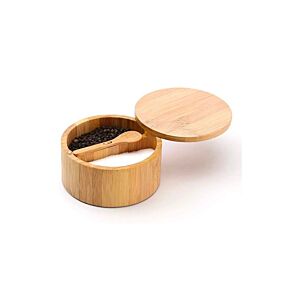 Boîte À Épices Avec 2 Compartiments + Cuillère - Naturel Rangement cuisine