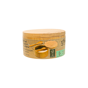 Boîte À Épices Avec 2 Compartiments + Cuillère - Naturel
