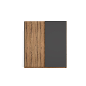 Armoire MALTA 2 Portes Coulissantes - Noyer / Gris Anthracite