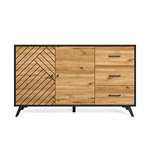 Double Commode ZEBRA - Chêne / Gris Anthracite
