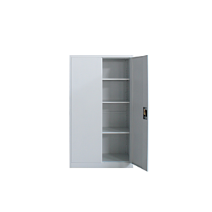 Armoire STEEL 85x40x150cm Portes Battantes - Gris/blanc