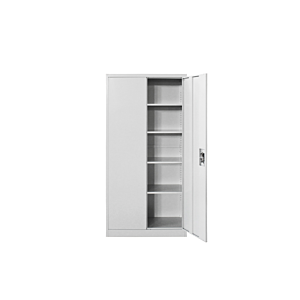 Armoire STEEL 85x40x180cm Portes Battantes - Gris/Blanc 