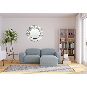 Miroir Décoratif 88x88x4cm - Gris