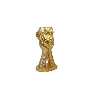 Bougeoir Décoratif Visage 18x31,5cm - Doré