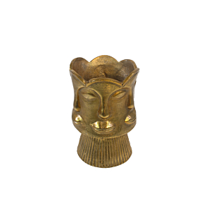 Vase Décoratif Visage 14x14x22cm - Doré