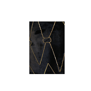 Tapis En Fourrure - Noir / Gold Tapis descente de lit