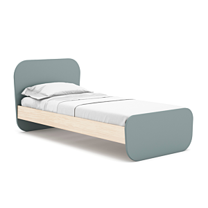 Lit SACHA 140x190cm Avec Sommier - Vert Kaki / Chêne