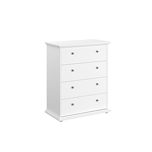 Commode MARGAUX Avec 4 Tiroirs - Blanc 