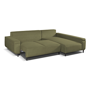 Canapé D'angle Droit FABIO + Lit 210x128cm - Vert