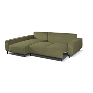 Canapé D'angle Gauche FABIO + Lit 210x128cm - Vert
