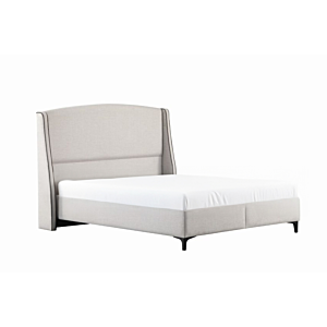 Lit Coffre NIA 160x200cm - Gris Clair / Noir Lits adulte