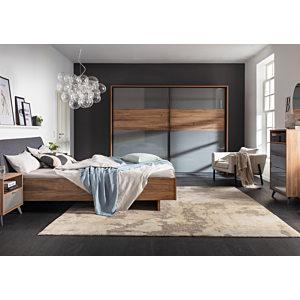Lit INFINITO Sans sommier - Marron / Gris