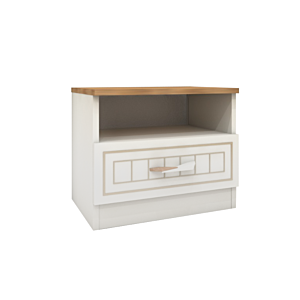 Table De Chevet MANGO - Blanc / Beige