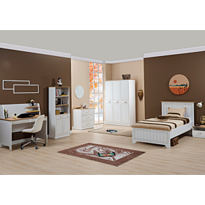 Commode MANGO 3 Tiroirs - Blanc / Beige