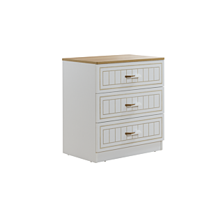 Commode MANGO 3 Tiroirs - Blanc / Beige Commodes