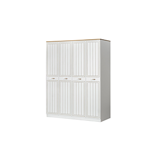 Armoire MANGO 4 Portes - Blanc / Chêne