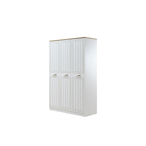 Armoire MANGO 3 Portes - Blanc / Chêne