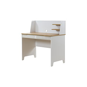 Bureau MANGO 1 Tiroir - Blanc / Chêne