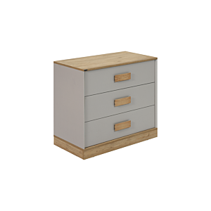 Chiffonnier HUGA 3 Tiroirs - Beige / chêne Commodes